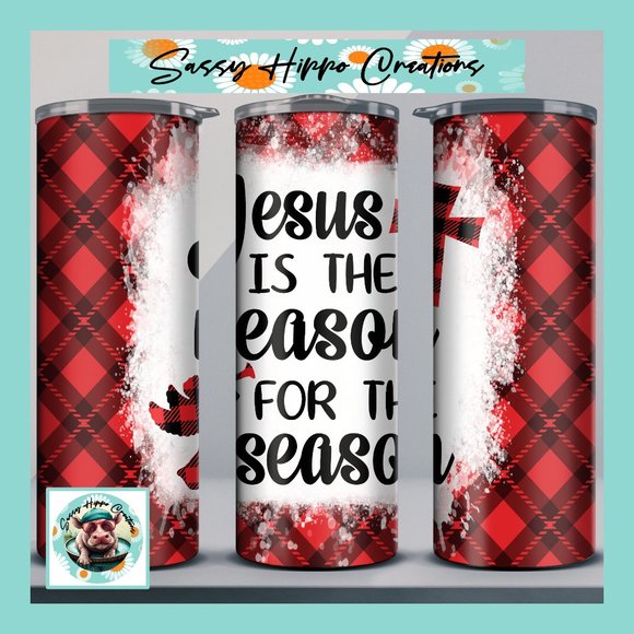 Skinny Tumbler Jesus is the Reason for the Season Christmas 20oz Stainless-Steel - Picture 1 of 7